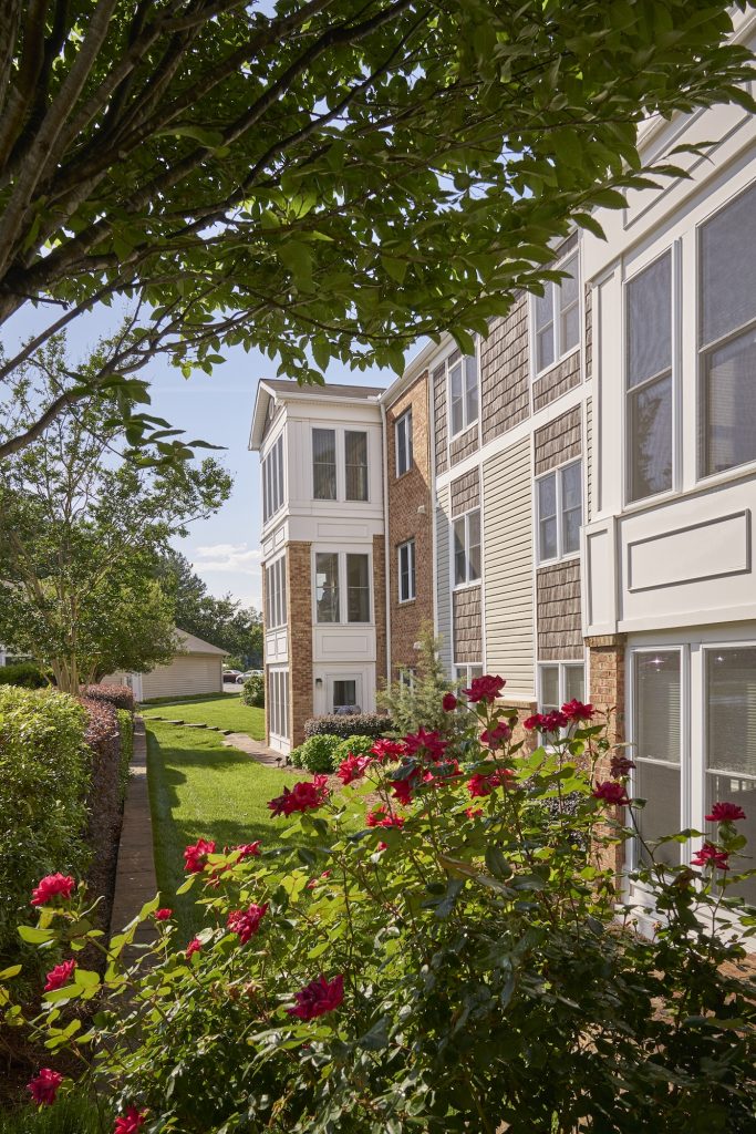 Exterior view of a Carolina Meadows apartment