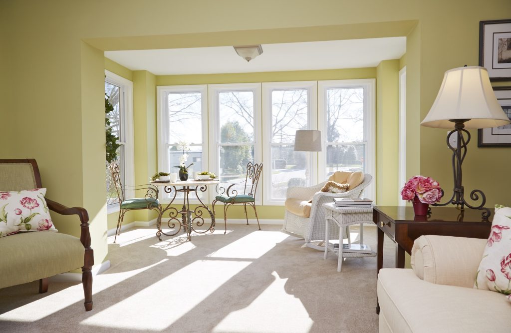 View of a living room in a Carolina Meadows apt