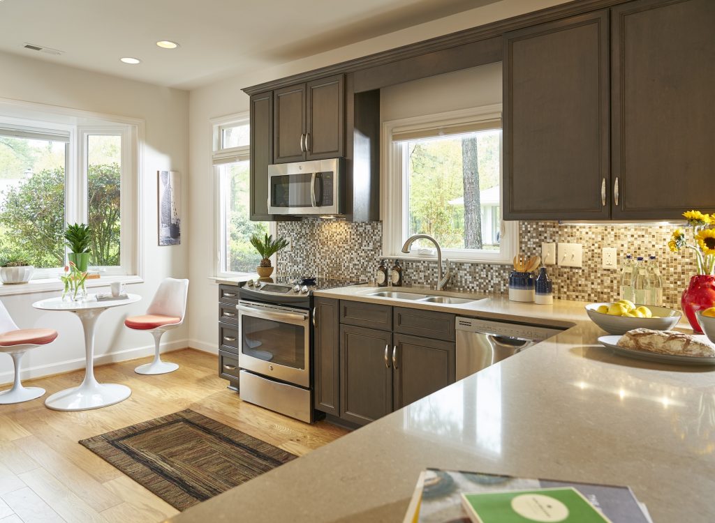 View of a kitchen inside of a Carolina Meadows villa