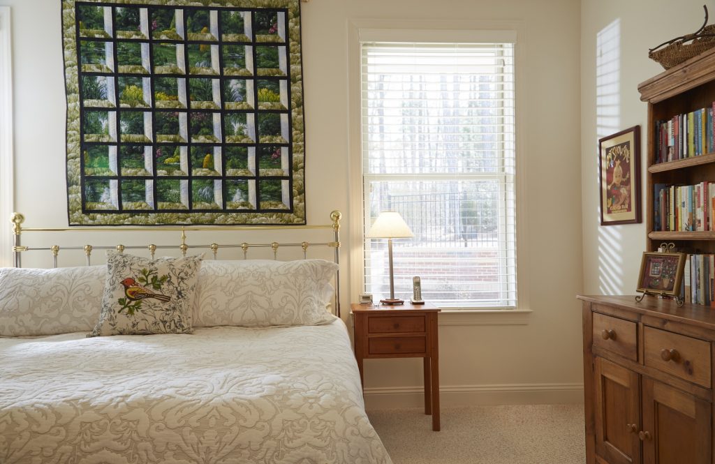 View of a bedroom in a Carolina Meadows Villa