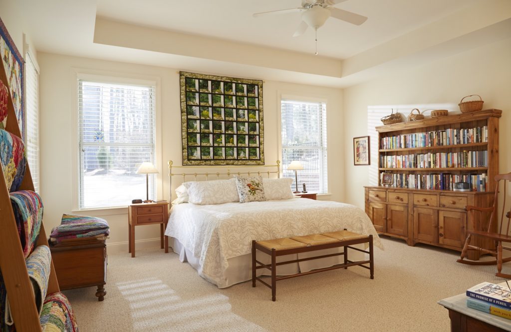 View of a bedroom inside a Carolina Meadows villa